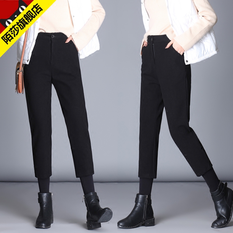 PANTS: WOMENS AUTUMN AND WINTER STYLES SMALL AUTUMN CLOTHES SHORT PEOPLE EIGHT-POINT WOOLEN RADISH PANTS SHOW HIGH TEMPERAMENT