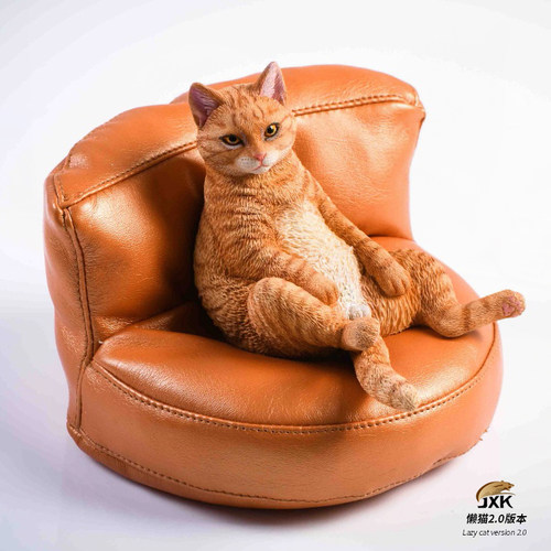 JXK1/6懒猫橘猫仿真模型家居车载摆件ins网红 创意简约现代礼盒装 - 封面
