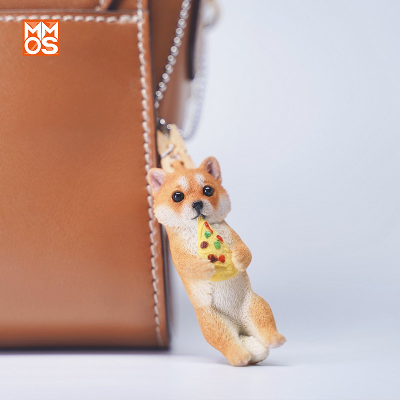 JXK 迷你小动物模型吊饰挂饰迷你狸花猫柯基柴犬法斗模型可爱创意