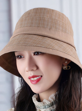 女春秋搭配时装帽子宽沿修脸盆帽