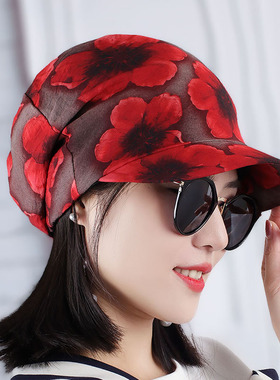 女春夏印花时装帽子休闲大贝雷帽