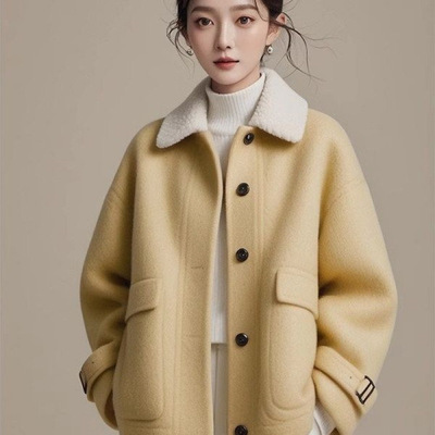 初春高级感独特超好看小香风短款毛呢厚外套女秋冬季2025新款