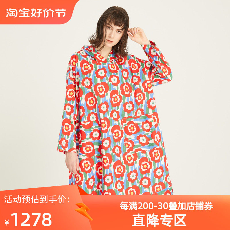 阁兰秀秋季新款长袖纯棉数码印花带帽衬衫连衣裙宽松减龄裙子怎么样,好用不?