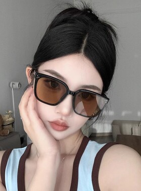 高级感墨镜大框女士2025新款黑色防紫外线方圆脸凹造型太阳眼镜男