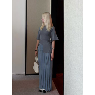 o cloche code 25AW秋冬新品 口袋设计100羊毛针织衫纯色中袖上衣