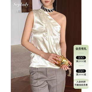 JACQUES 原创设计挂脖单肩缎面背心女小众上衣 WEI 25AW秋冬新品
