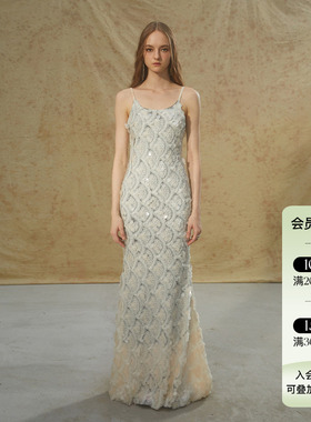 Deplumer 设计感亮片吊带连衣裙度假风气质鱼尾裙修身显瘦长裙