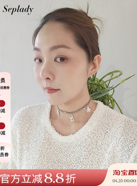 Urpflanze 25新品 小众编织绳choker纯银小挂件设计感手工项链