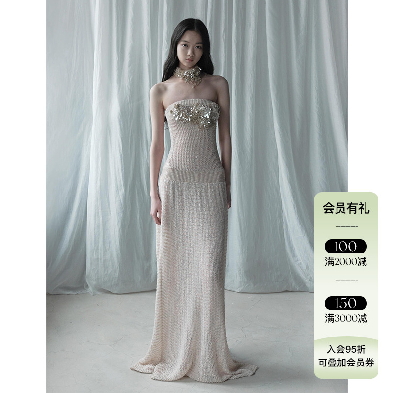 TensionArchive抽褶抹胸连衣裙