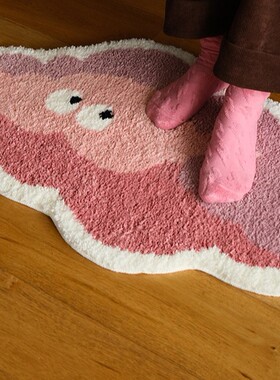 ins可爱地毯云朵植绒地毯异形儿童卧室床边毯地垫飘窗垫簇绒脚垫