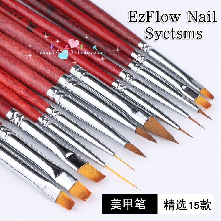 美甲笔刷纯貂毛水晶笔雕花光疗笔画花描线排笔拉线笔晕染笔工具