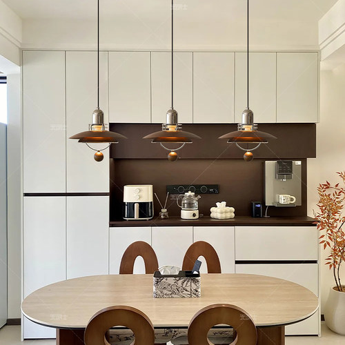 可升降中古风飞碟餐厅吊灯轨道美式复古卧室床头灯包豪斯餐桌灯具