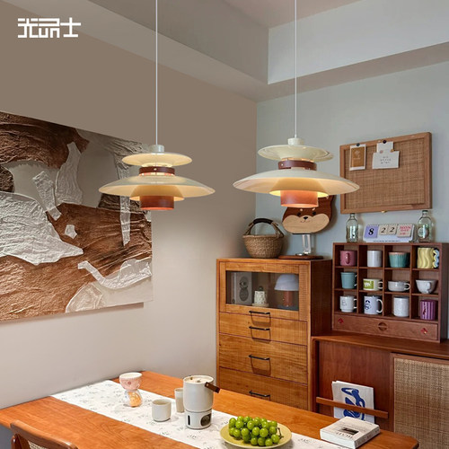 光品士丹麦ph5餐厅吊灯设计师复古吧台餐桌灯双头飞碟灯中古灯具