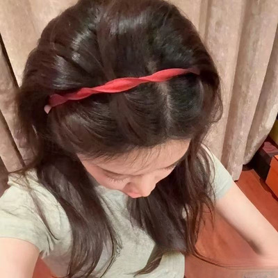 章若楠同款红色螺旋两戴发箍新款高级感外出百搭头箍细边发卡发饰