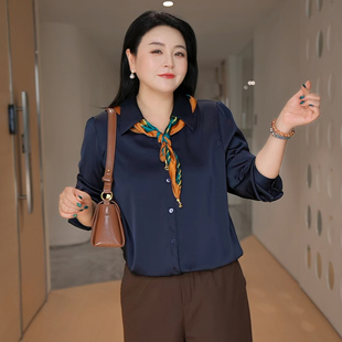 CAIYIN采音大码女装2026秋装【高智丝巾衬衫】垂感抗皱廓形衬衫