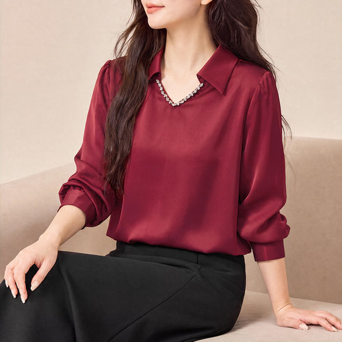 MsShe大码女装小衫弧形下摆