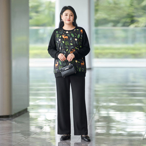 MsShe大码女装卫衣双面针织布