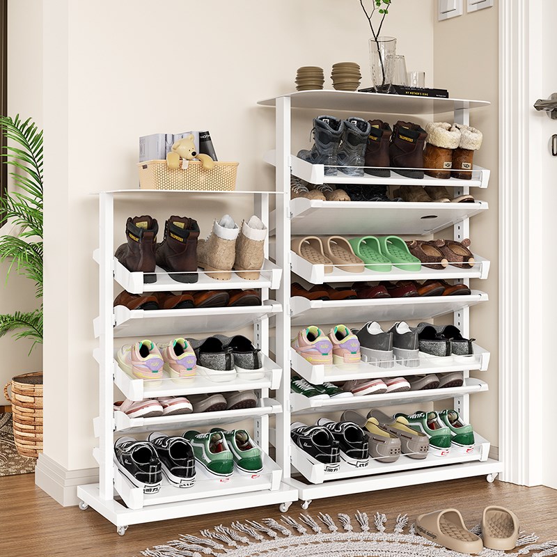 鞋架多层家用门口2025新v款简易防尘带轮子旋转可移动鞋柜收纳神