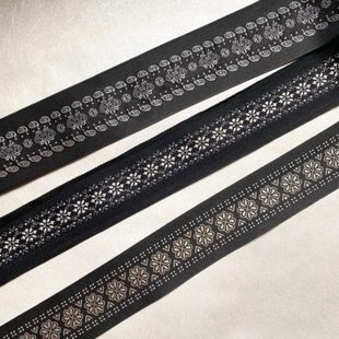 领口提布加宽加宽条辅料牛仔裤 饰边边条织带衣服子 裤 复古侧花镶装