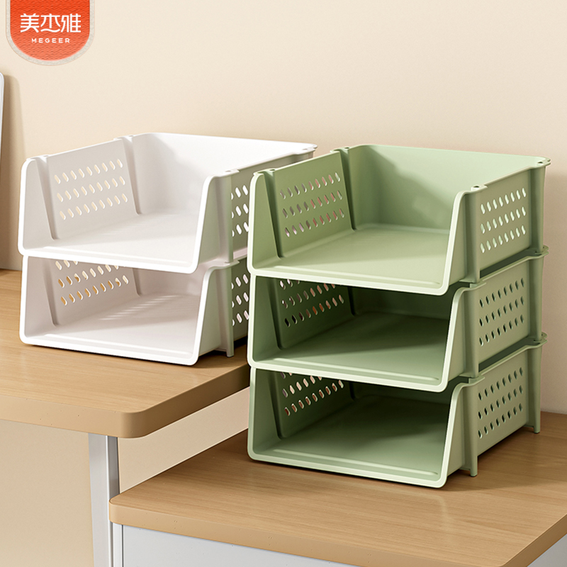 学生书本收纳f架办公室桌面抽屉文件整理a4书桌置物架文件架可叠