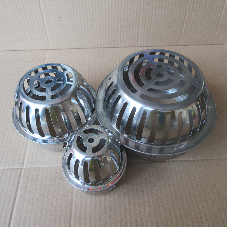 75不锈钢屋顶面透气帽110插入管内天台地漏160花园阳台防堵地漏盖