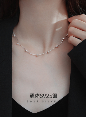 金美澳纯银小圆珠项链