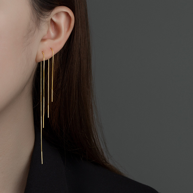 流苏纯银耳线女高级感轻奢耳环