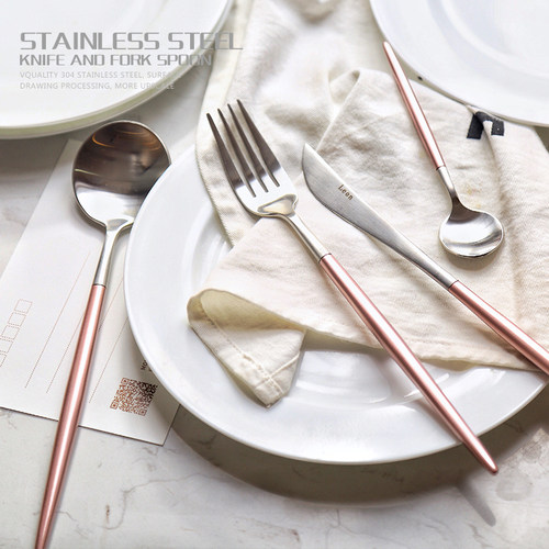 日式拉丝不锈钢主餐刀餐厅餐具