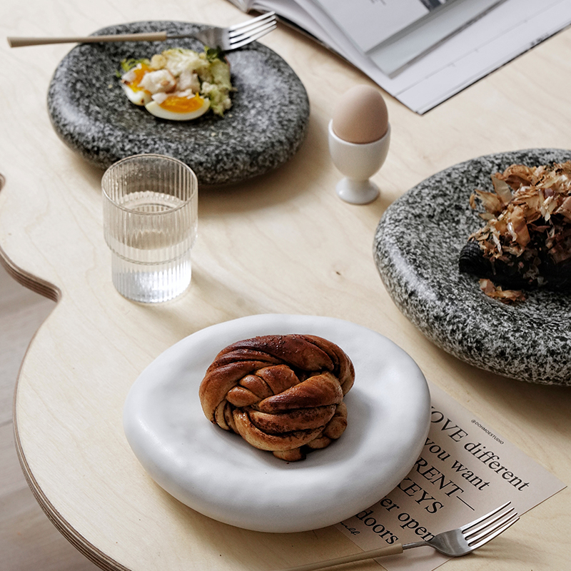 日式陶瓷餐厅旦形复古8英寸