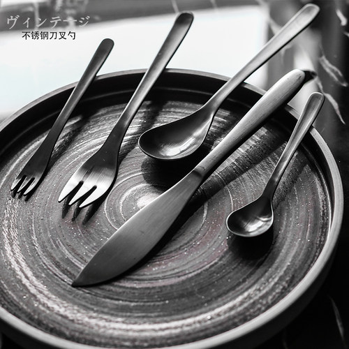 桔梗家日式个性电镀水果叉牛排刀