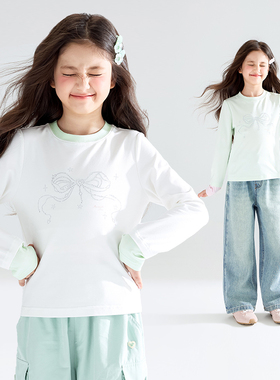 【宁儿粉丝专享】儿童烫钻蝴蝶结T恤