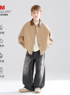 【宁儿粉丝专享】巴恩加厚抗皱复古翻领撞色夹克休闲外套男童