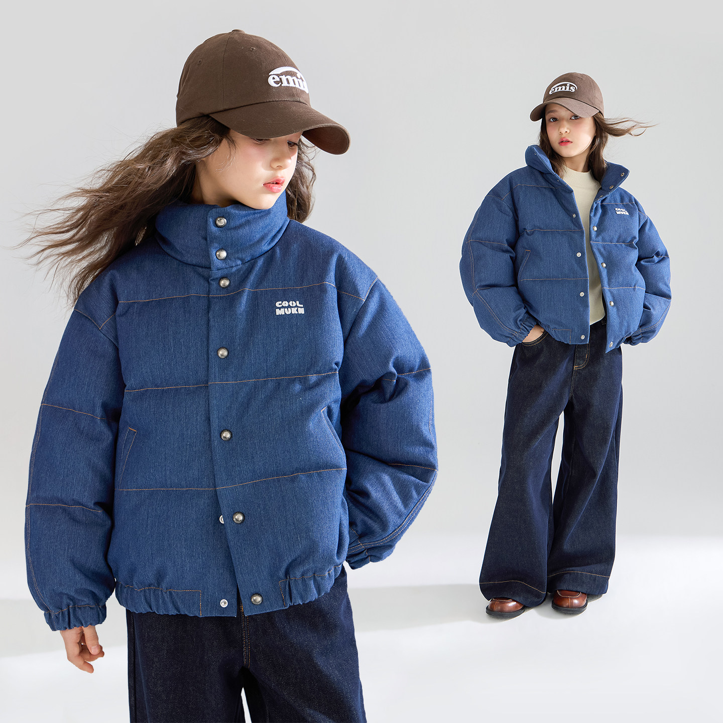 【宁儿粉丝专享】复古牛仔羽绒服外套90安心绒男女童25冬新,童装/婴儿装/亲子装,羽绒服,淘宝优惠券,粉丝福利购,淘宝优惠卷
