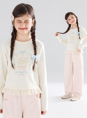 【宁儿粉丝专享】儿童旋转木马花边T恤