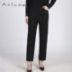 娅奴女装 牛仔裤 纯棉秋季 时尚 Anlom 直筒高腰长裤 新款 百搭修身