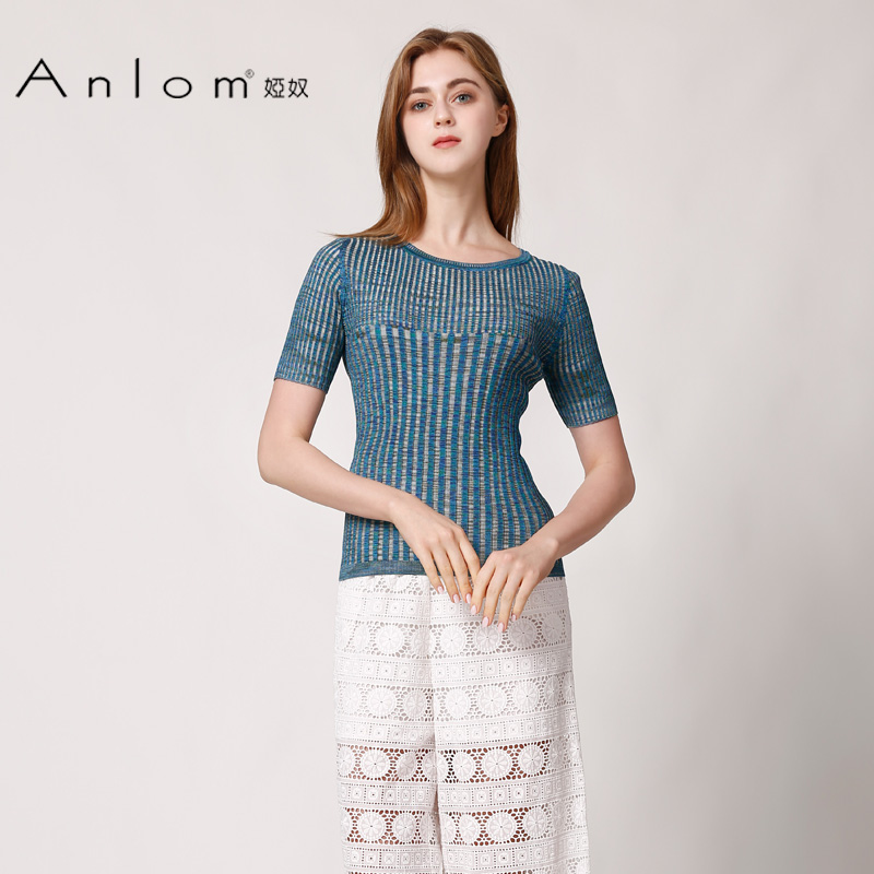 anlom/娅奴针织短袖时尚修身休闲