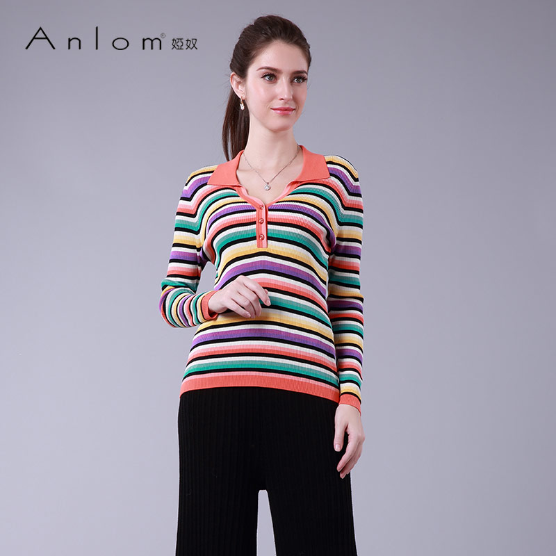 娅奴秋冬新品桑蚕丝t袖针织衫