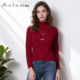 休闲套头针织衫 Anlom 女上衣 女桑蚕丝高领修身 长袖 娅奴秋装 新款