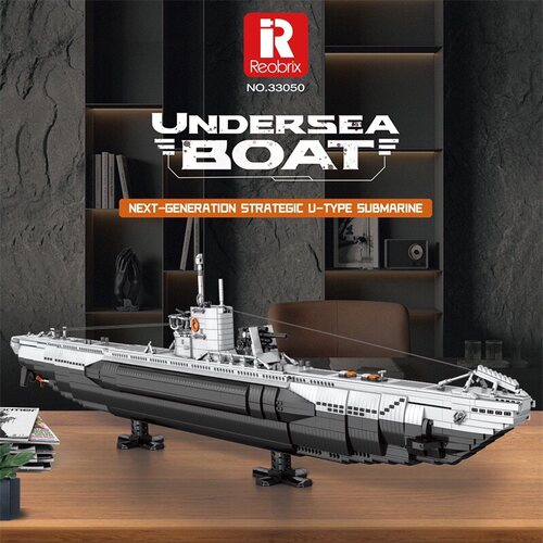 Reobrix臻砖33050 SR-71U-boat潜艇积木拼装军事模型益智玩具积木