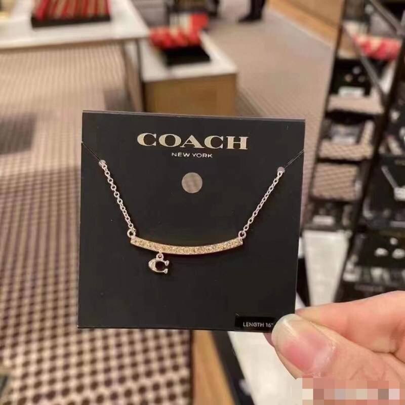 国内现货COACH微笑项链金色银色锁骨链颈链女士饰品时尚情人礼物