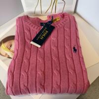 ralph lauren embroidered ponytail round-neck pure cotton twisted knit sweater for women thumbnail 7
