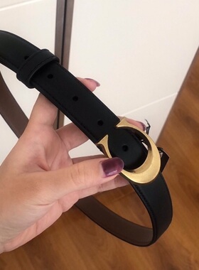 国内现货coach蔻驰女款真皮牛皮腰带金色C字扣头女士皮带情人礼物