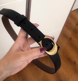 国内现货coach蔻驰女款 真皮牛皮腰带金色C字扣头女士皮带情人礼物