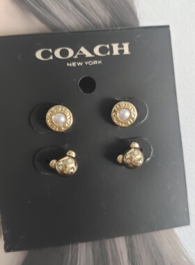 coach经典时尚水晶耳环耳坠流苏设计耳链耳钉情人节礼物国内现货