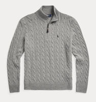 RALPH LAUREN men's semi-zipper sweater, wool and cashmere, the same style as Chen Weiteng, direct mail from the United States thumbnail 3