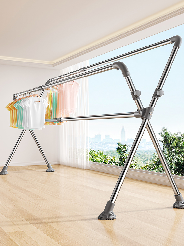 晾衣架落地折叠室内外家用阳台晒衣架伸缩升降式凉衣杆晒被子神器