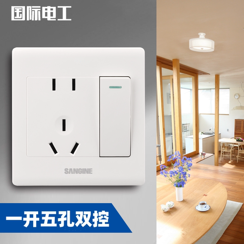 国际电工86型双控开关插座面板