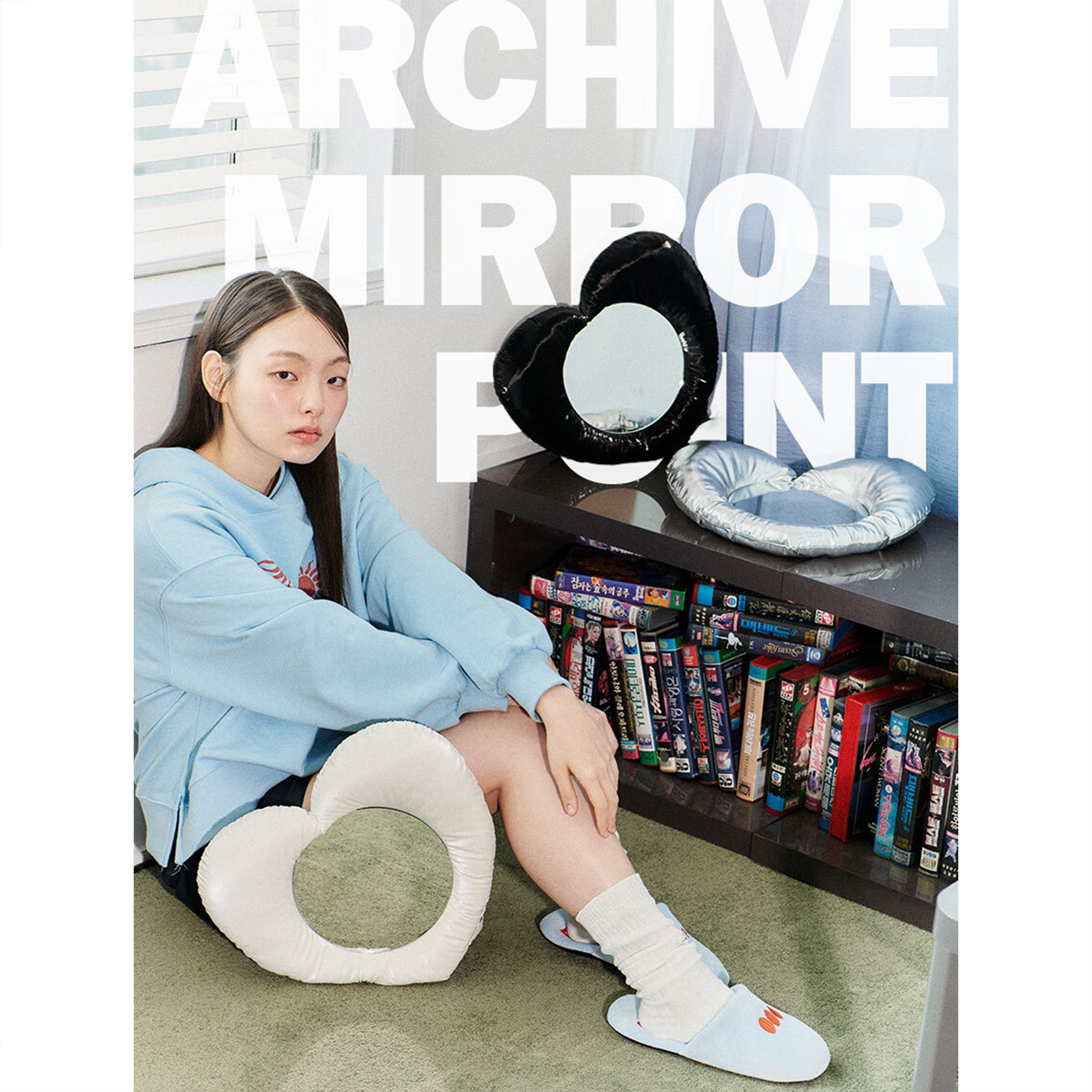 韩国ins风银色心形装饰镜