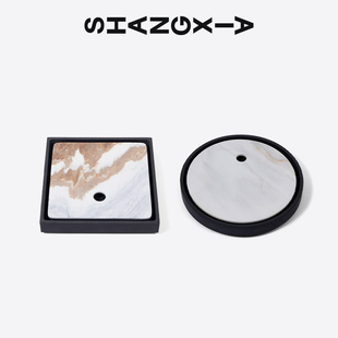 圓形方形硯石茶盤瀝水盤 SHANG XIA上下 山水茶盤 送長(zhǎng)輩禮物