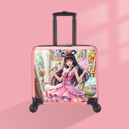 洛拉儿童行李箱叶罗丽公主儿童行李箱女童万向轮儿童拉杆箱定制卡